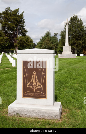 Mémorial de la navette spatiale Columbia, le cimetière d'Arlington, Washington DC USA Banque D'Images