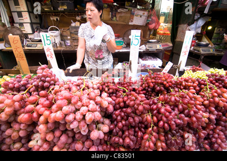 Marchés colorés à Kowloon, Hong Kong. Banque D'Images