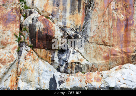 Des stries de granit sur la falaise d'Rndicott Arm, le passage de l'Intérieur, de l'Alaska Banque D'Images