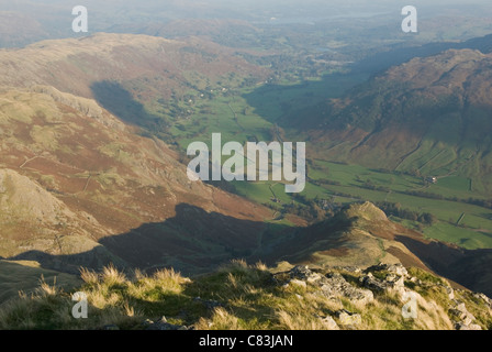 La grande vallée de Harrison Stickle Langdale Banque D'Images