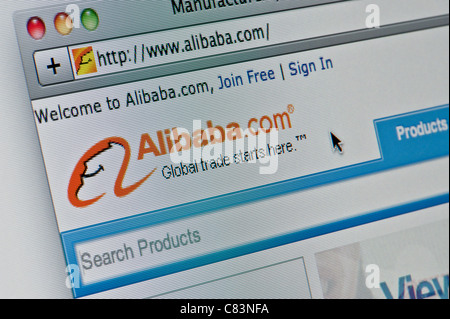 De près de l'Alibaba logo tel que vu sur son site web. (Usage éditorial uniquement : -Print, télévision, e-book et le comité éditorial du site). Banque D'Images