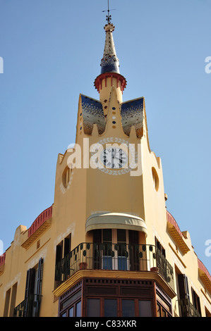 Bartholomew Modernisme House Carbonell et Mussons, Plaza de la Villa Azur, Sitges, Catalogne, Espagne Banque D'Images