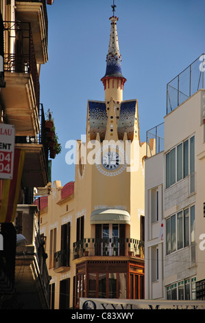 Bartholomew Modernisme House Carbonell et Mussons, Plaza de la Villa Azur, Sitges, Catalogne, Espagne Banque D'Images