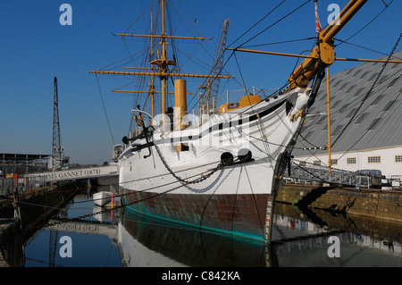 HMS Gannet (1878) à Cran-gevrier Kent England UK Banque D'Images