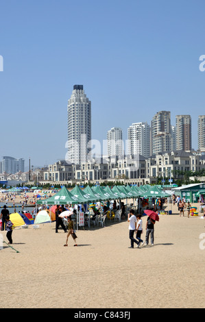 Xinghai Beach, Dalian, Liaoning, en Chine. Banque D'Images