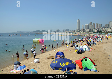 Xinghai Beach, Dalian, Liaoning, en Chine. Banque D'Images