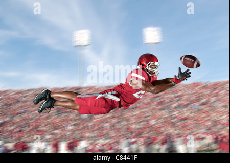 African American football player in football capture Banque D'Images