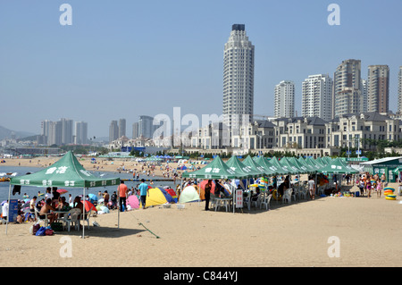 Xinghai Beach, Dalian, Liaoning, Chine. Banque D'Images