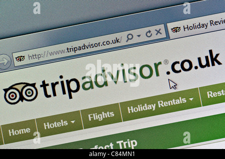 Tripadvisor Tripadvisor UK / logo et site screen close up Banque D'Images