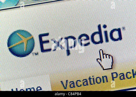 Le logo et le site Web Expedia close up Banque D'Images