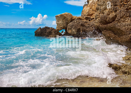 Beau paysage sur l'île des Caraïbes, Curacao Banque D'Images