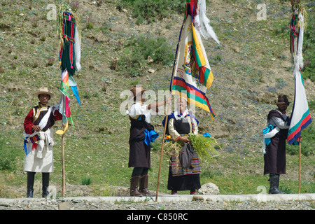 Chongye valley personnes en costume traditionnel Banque D'Images