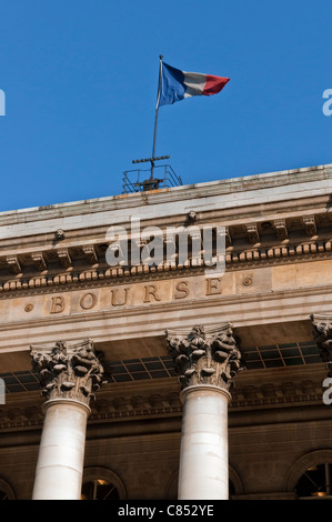 Paris, France, Bourse de Paris, détail, Top avec drapeau français, bourse Banque D'Images