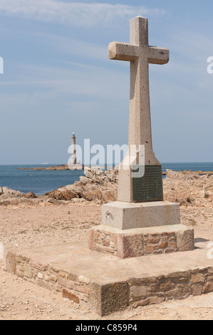 Phare Phare de la Haye à la Cap de la Hague, hameau de la Roche, Goury Banque D'Images