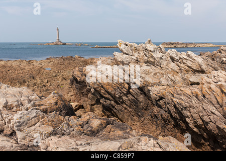 Phare Phare de la Haye à la Cap de la Hague, hameau de la Roche, Goury Banque D'Images