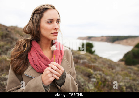 Femme, Bolinas, comté de Marin, en Californie, USA Banque D'Images