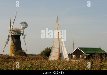 St Benet's drainage niveau moulin, Thurne, Norfolk Banque D'Images