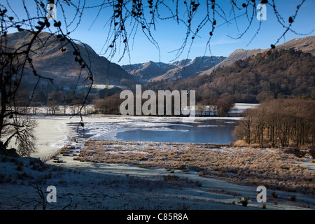 Vue sur campagne Penrith en hiver, Lake District, Cumbria, England, UK Banque D'Images