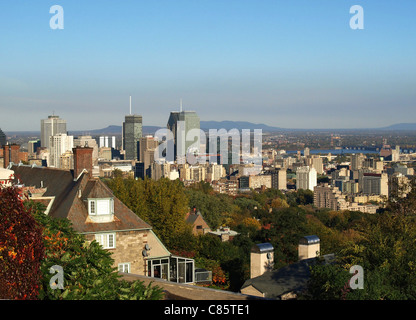 Paysage de la ville de Montréal du Mont Royal Banque D'Images