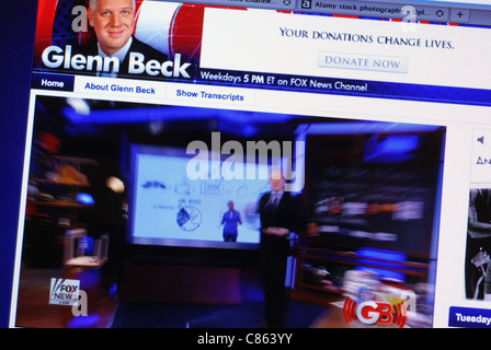 Le streaming vidéo de Glenn Beck's Foxnews montrer sur son site web Banque D'Images