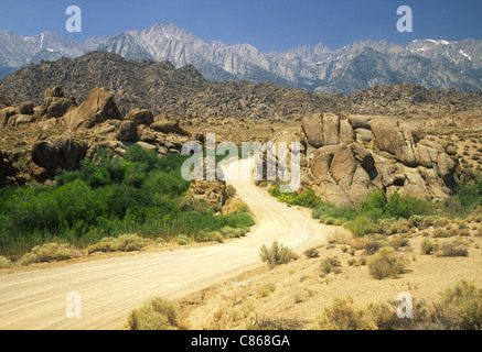 Alabama Hills et la Sierra Nevada, en Californie Banque D'Images