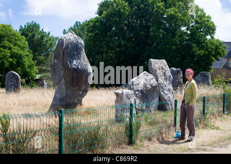 Pierres de Carnac. Village de Carnac. Département du Morbihan, Bretagne, France, Europe. Banque D'Images