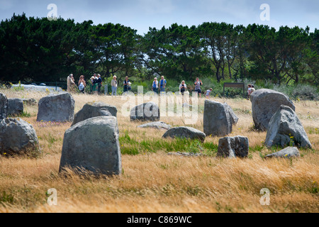 Pierres de Carnac. Village de Carnac. Département du Morbihan, Bretagne, France, Europe. Banque D'Images