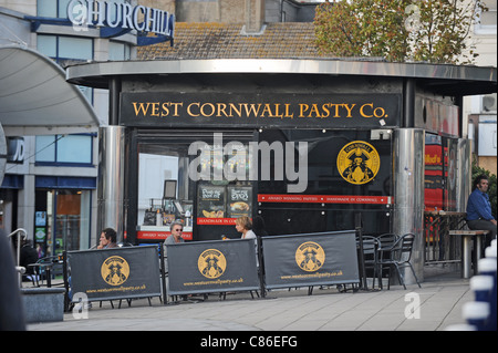 West Cornwall Pasty Co cafe stall dans le centre-ville de Brighton, UK Banque D'Images