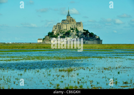 Mont Saint Michel (Manche, Basse-Normandie, France). Banque D'Images