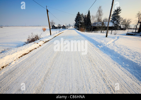 Route d’hiver Banque D'Images