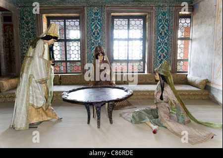 Les appartements de la Reine mère dans le Harem du Palais Topkapi, Istanbul, Turquie Banque D'Images