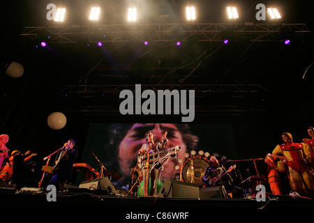 BELFAST, ROYAUME UNI - 11 août : The Flaming Lips effectuer au jour un de Belsonic à Custom House Square le 11 août 2008 à Belfast, en Irlande du Nord. Banque D'Images