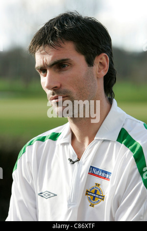 Keith Gillespie de Sheffield United et d'Irlande du Nord lors d'une conférence de presse sur le terrain de formation en irlande du Nord avant le match international amical entre l'irlande du Nord et le pays de galles le 5 février 2007 Banque D'Images