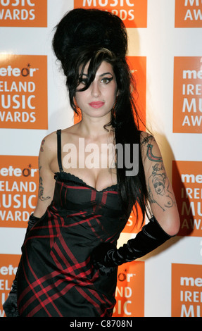 Amy Winehouse l'Irlande au Meteor Music Awards - Le Point - DUBLIN, IRLANDE - 1 février 2007 Banque D'Images