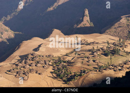 Paysage de l'escarpement du Simien Éthiopie Banque D'Images