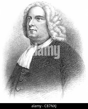 WILLIAM Penn (1644-1718) English-né fondateur de province de Pennsylvanie Banque D'Images