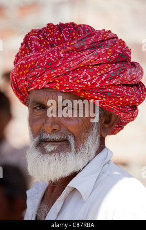 L'homme hindou indien au village de Rohet au Rajasthan, Inde du Nord Banque D'Images