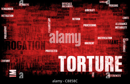 La torture dans les interrogatoires et une peine extrême Banque D'Images