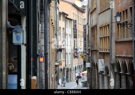 Rue du Boeuf Vieille Ville de Lyon, France Banque D'Images