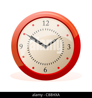 Illustration de l'horloge vectorielle sur un fond isolé Banque D'Images