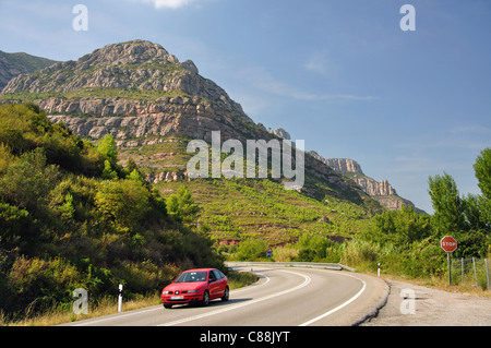 C-55 route de Santa Maria de Montserrat Abbaye Bénédictine, Montserrat, Province de Barcelone, Catalogne, Espagne Banque D'Images