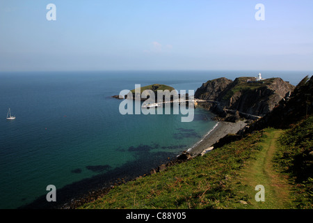 Voir l'île de Rat, quai et Mme Oldenburg sur Lundy Island, Canal de Bristol, Royaume-Uni Banque D'Images