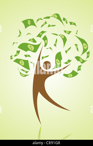 Illustration de l'arbre d'argent avec les souches comme Banque D'Images