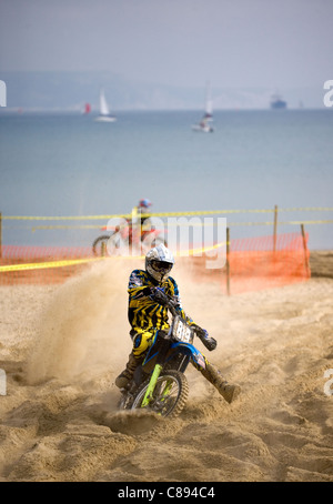 Plage de Weymouth motocross 16 octobre 2011 Banque D'Images