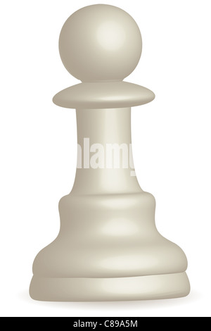 Illustration du pion d'échecs sur fond blanc Banque D'Images