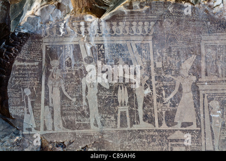 Inscription au Wadi Hammamat, désert de l'Est, les collines de la mer Rouge, Egypte, Afrique du Nord Banque D'Images