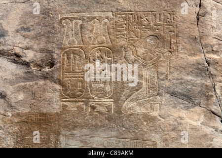 Inscription au Wadi Hammamat, désert de l'Est, les collines de la mer Rouge, Egypte, Afrique du Nord Banque D'Images