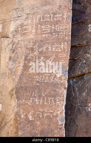 Inscription au Wadi Hammamat, désert de l'Est, les collines de la mer Rouge, Egypte, Afrique du Nord Banque D'Images