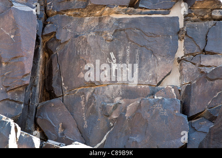 Inscription au Wadi Hammamat, désert de l'Est, les collines de la mer Rouge, Egypte, Afrique du Nord Banque D'Images