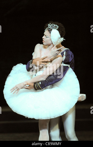 Danseuse de ballet au lac Swan, appuyez sur Appeler 2010 Banque D'Images